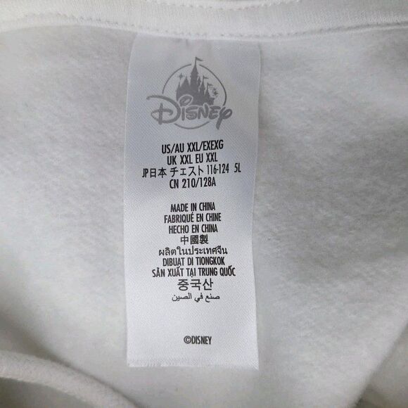 Walt Disney World Play in the Parks Embroidered Hoodie XXL White Organic Cotton - Picture 5 of 7